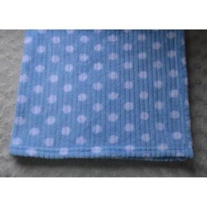 Nuby Blue White Baby Blanket Polka Dot Circle Soft Plush Security Lovey